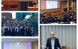 Siobhán O'Sullivan, 3TR Ethics Advisor, 3TR Coordinator Marta E. Alarcón-Riquelme (FPS), Klas Kärre, past chairperson of the Nobel Committee for Physiology or Medicine, and Jonathan Knowles, 3TR Scientific Advisor, present during the opening of the 3TR 4th Annual Meeting in front of the more than 160 meeting participants.