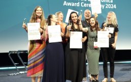 Celebrating the award Celebrating the award