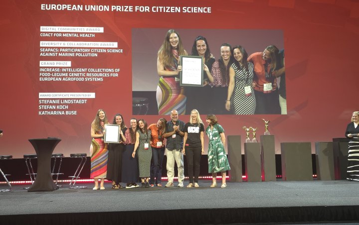 The INCREASE team collecting the award on behalf of the consortium The INCREASE team collecting the award on behalf of the consortium